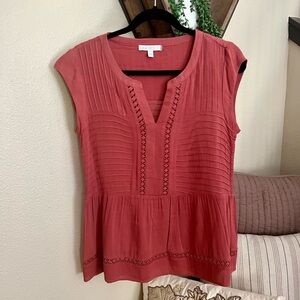 EUC Stitch Fix Pale Sky Copper Pink Blouse